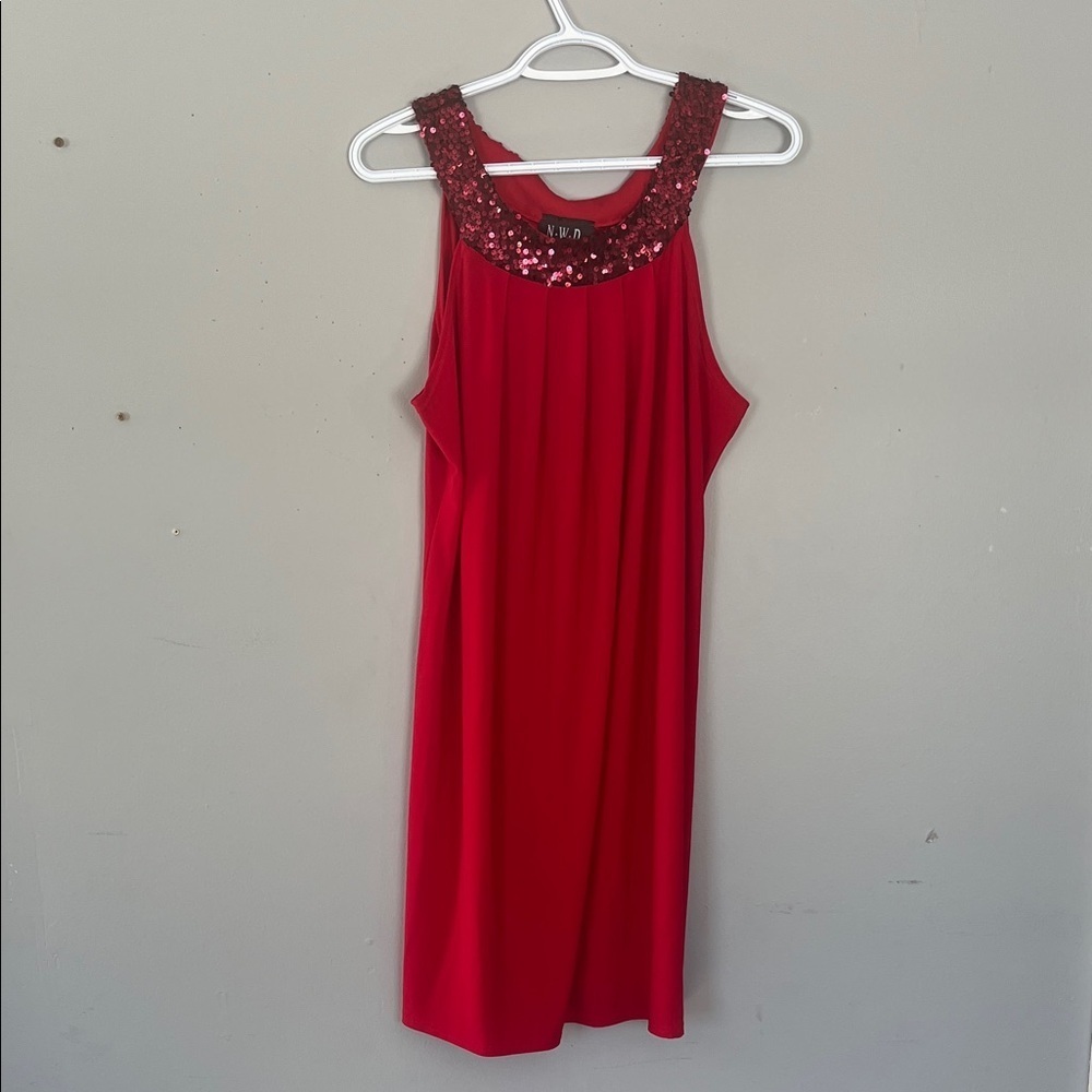 Chic NWD  Red Sequin Mini Dress LG
